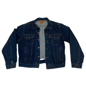 Vintage 80s Levis 71506 0216 Mens Size 46L Denim Trucker Jacket Made In USA